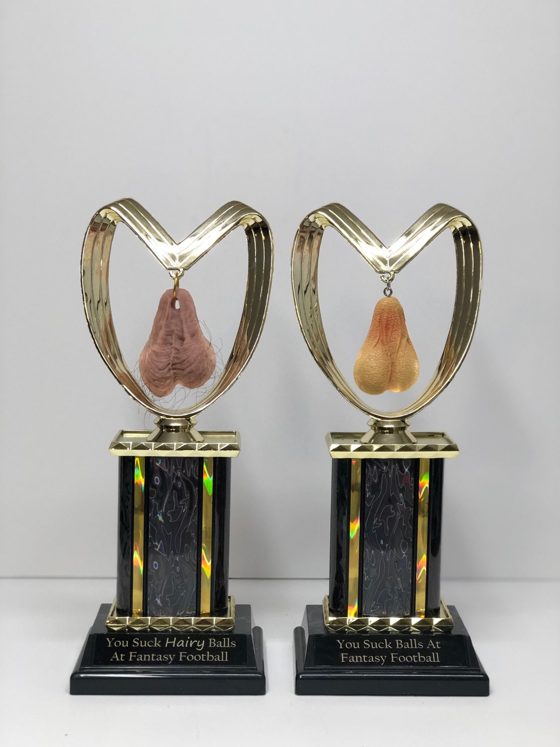 Fantasy Football Sacko You Suck Balls Loser Trophy Last Place FFL Trophy You Suck HAIRY Balls Funny Trophy Adult Humor Gag Gift Testicle