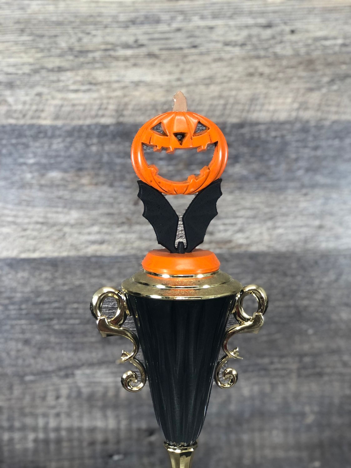 Costume Party Prize Halloween Trophy Pumpkin Carving Contest Winner Black Bat Halloween Decor Jack O Lantern Trunk Or Treat Pumpkin Decor