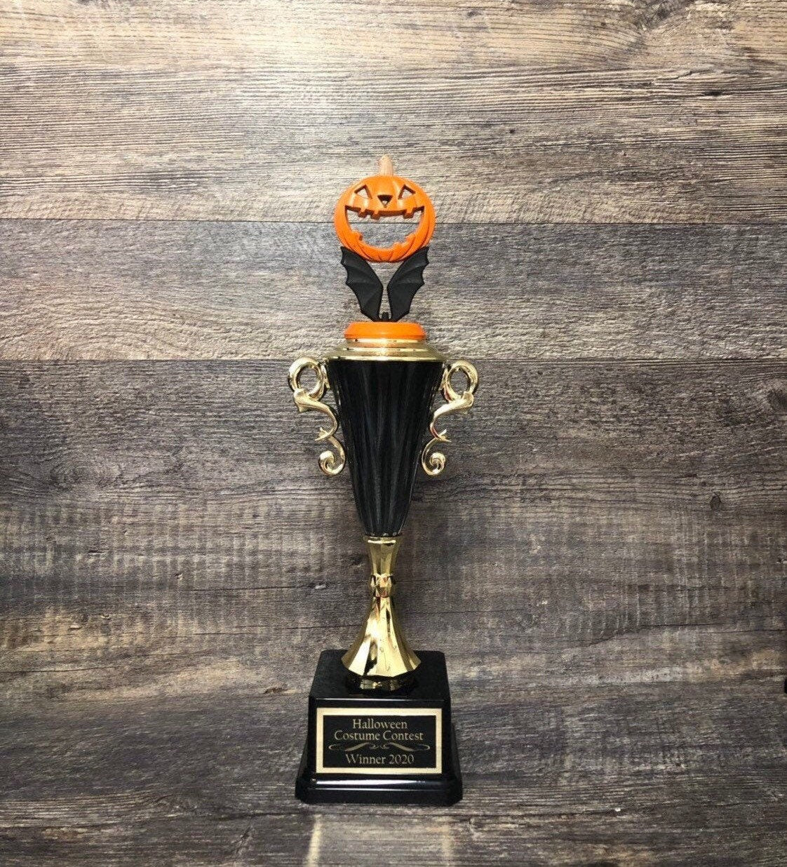 Halloween Trophy Pumpkin Carving Contest Winner Costume Contest Black Bat Halloween Decor Jack O Lantern Trunk Or Treat Pumpkin Decor