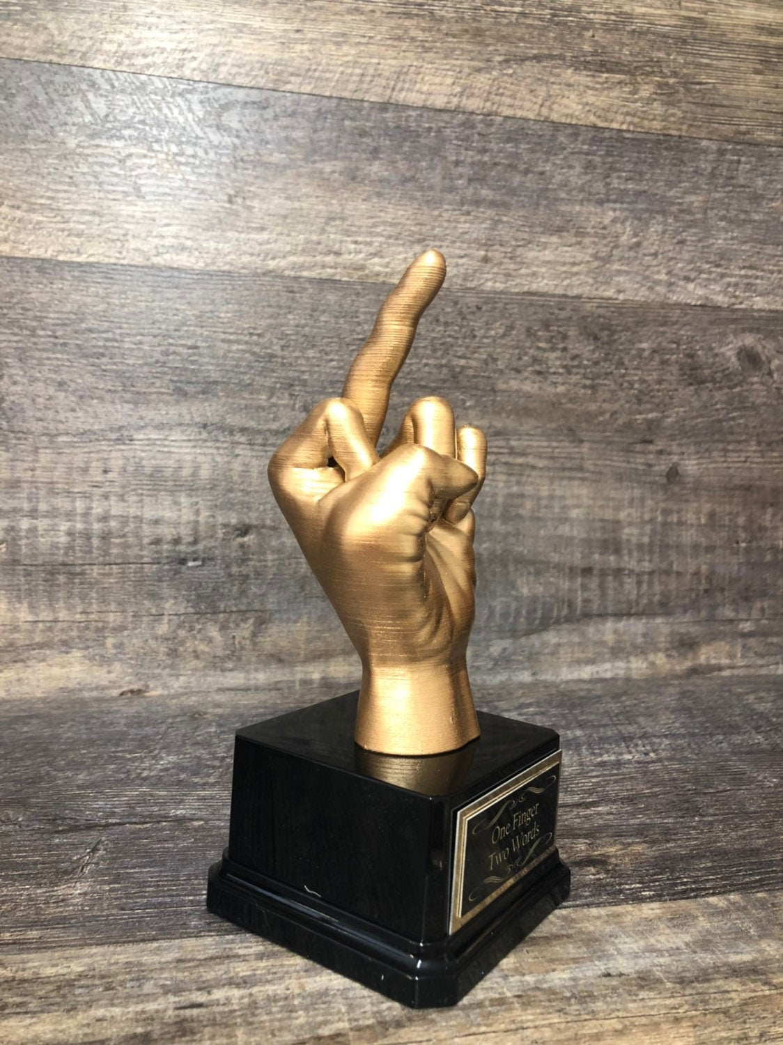 Funny Trophy You're #1 Middle Finger Gag Gift Adult Humor Retirement Gift Funny Achievement Award Flipping You The Bird One Finger Two Words