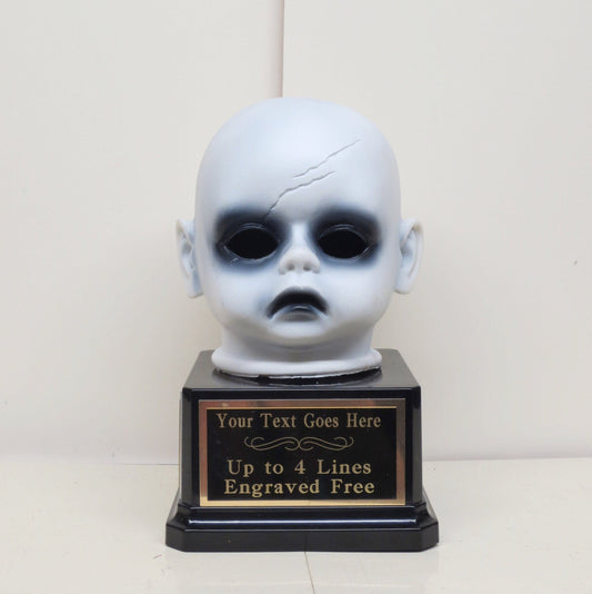 Halloween Trophy Costume Contest Trophy Winner Trophies Creepy Doll Head Halloween Decor Pumpkin Carving Contest Award Winner Scary Costume