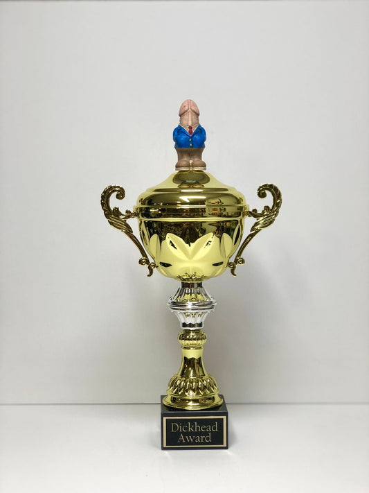 Fantasy Football Dickhead Trophy FFL Sacko Funny Trophy Award Winning Loving Cup Marble Base Gag Gift Adult Humor Penis Last Place