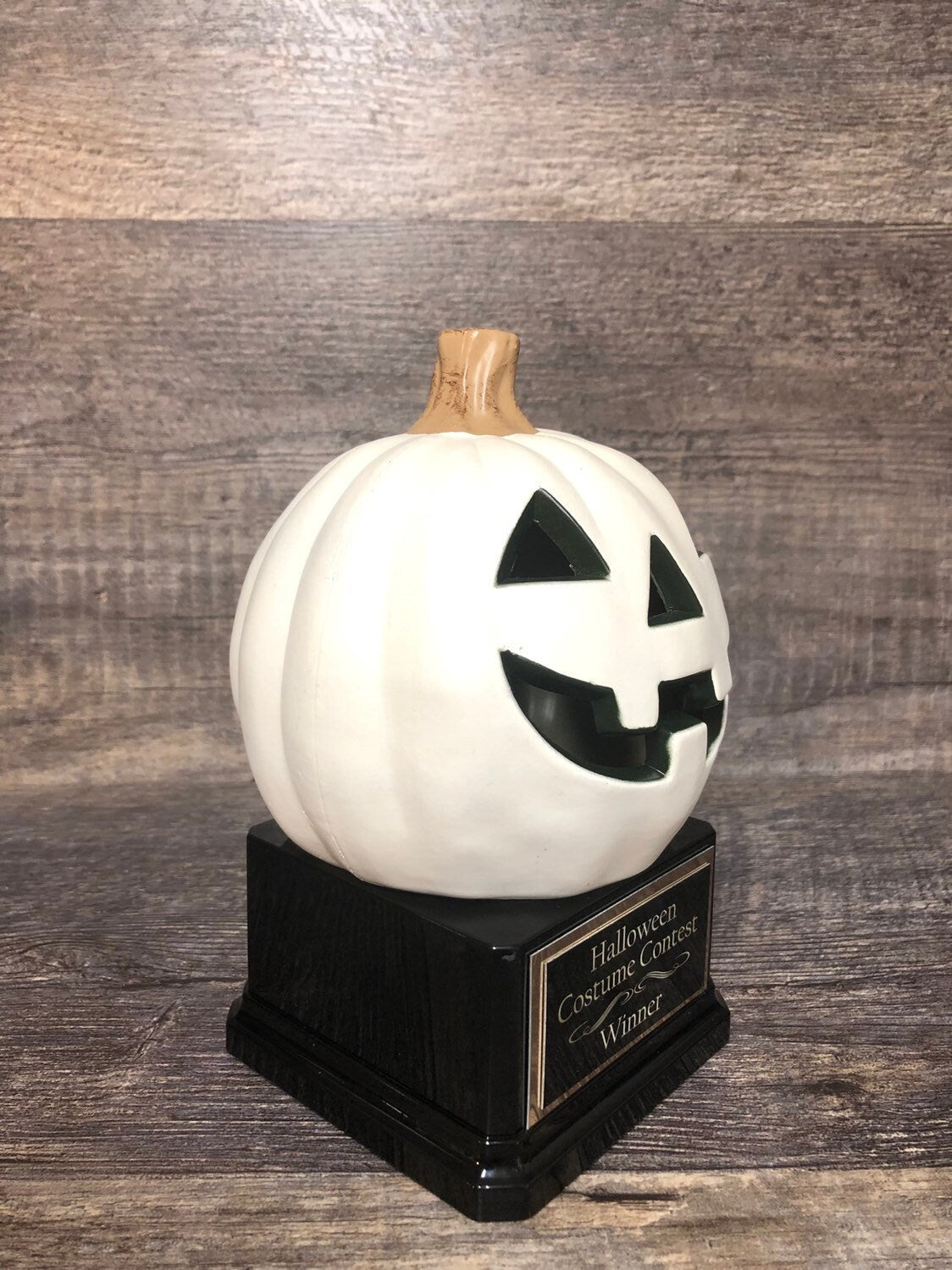 Halloween Trophy Halloween White Pumpkin Carving Contest Trophy Ghourd or Best Costume Contest Jack O Lantern Halloween Decor