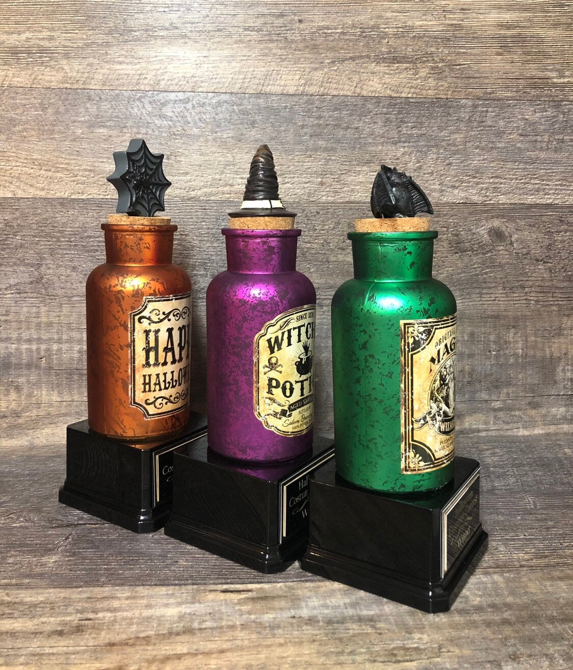 Halloween Trophies Potion Bottles Pumpkin Carving Contest Best Costume Contest Jack O Lantern Vintage Halloween Decor Halloween Trophy