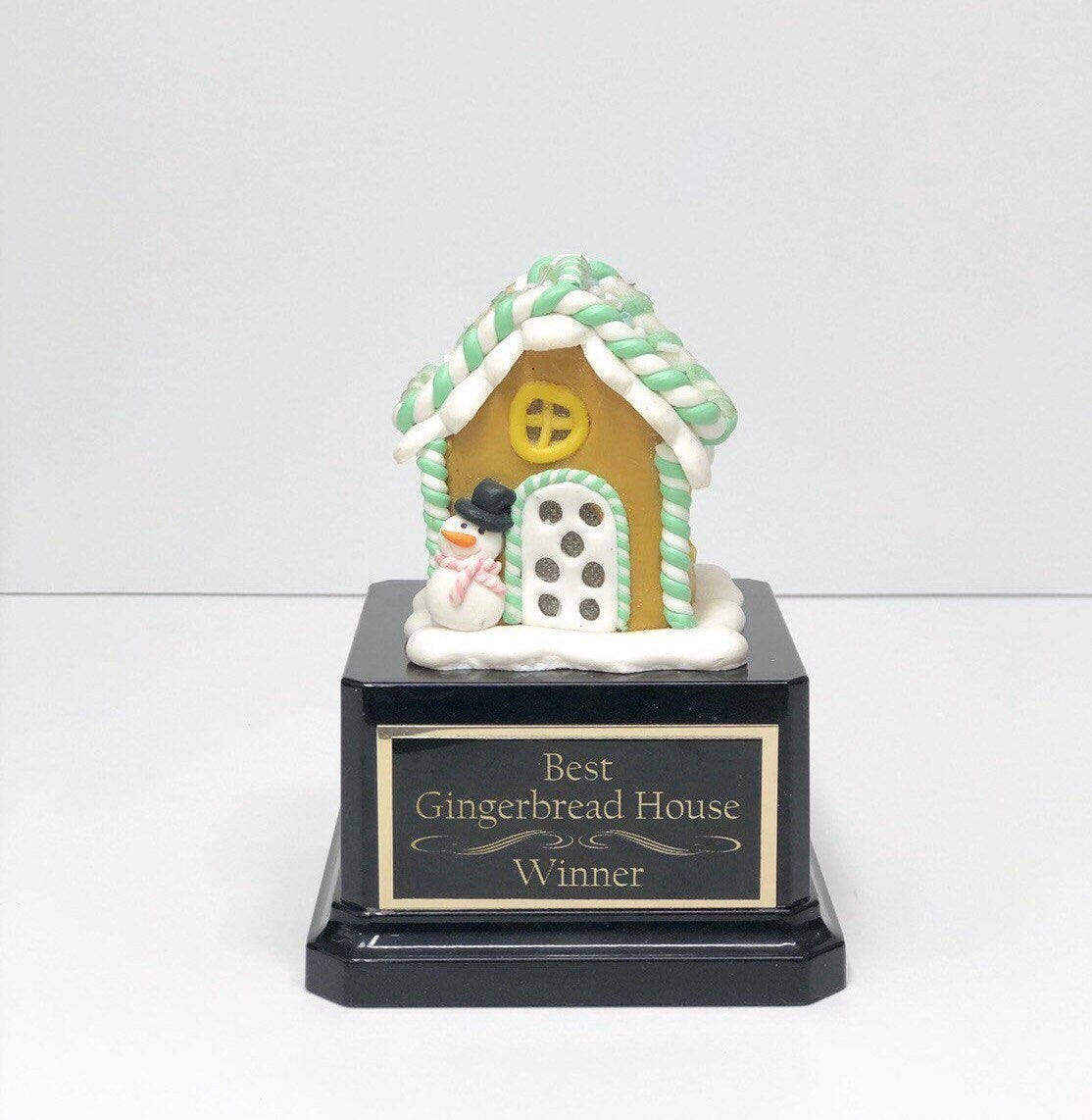 Gingerbread House Cookie Bake Off Trophy Ugly Sweater Trophy Contest Award Winner Christmas Cookie Snowman Christmas Decor Mint Green