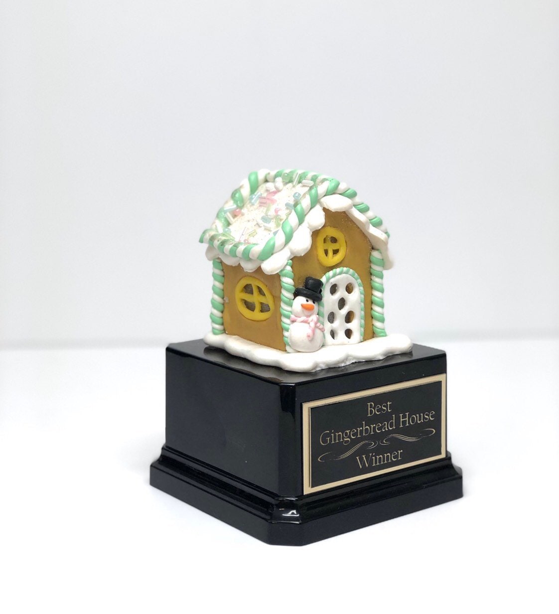 Gingerbread House Cookie Bake Off Trophy Ugly Sweater Trophy Contest Award Winner Christmas Cookie Snowman Christmas Decor Mint Green