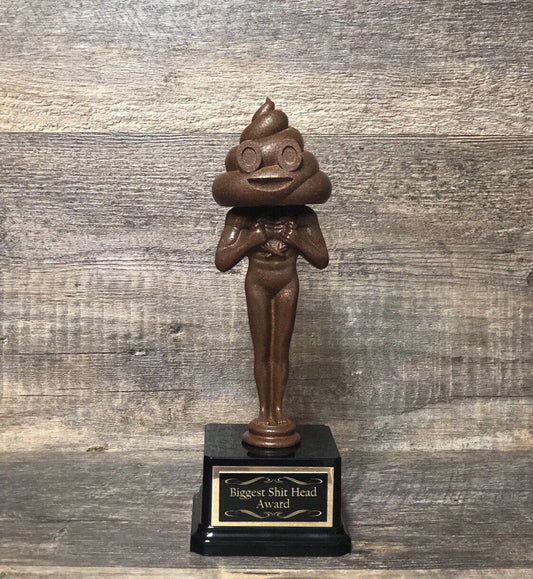 Fantasy Football League LOSER Funny Trophy XL Shit Head or Poop Head Award Full Of Shit Trophy FFL Last Place Fantasy Party Pooper Award