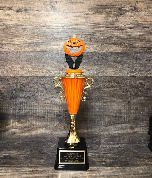 Halloween Trophy Pumpkin Carving Contest Winner Costume Contest Black Bat Halloween Decor Jack O Lantern Trunk Or Treat Pumpkin Decor