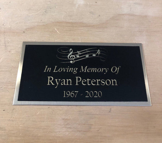 Memorial Plaque MUSIC NOTES Name Plate for Cremation Urn or Memorial Plaque Engraved Plate Name Plaque Name Plate In Loving Memory of