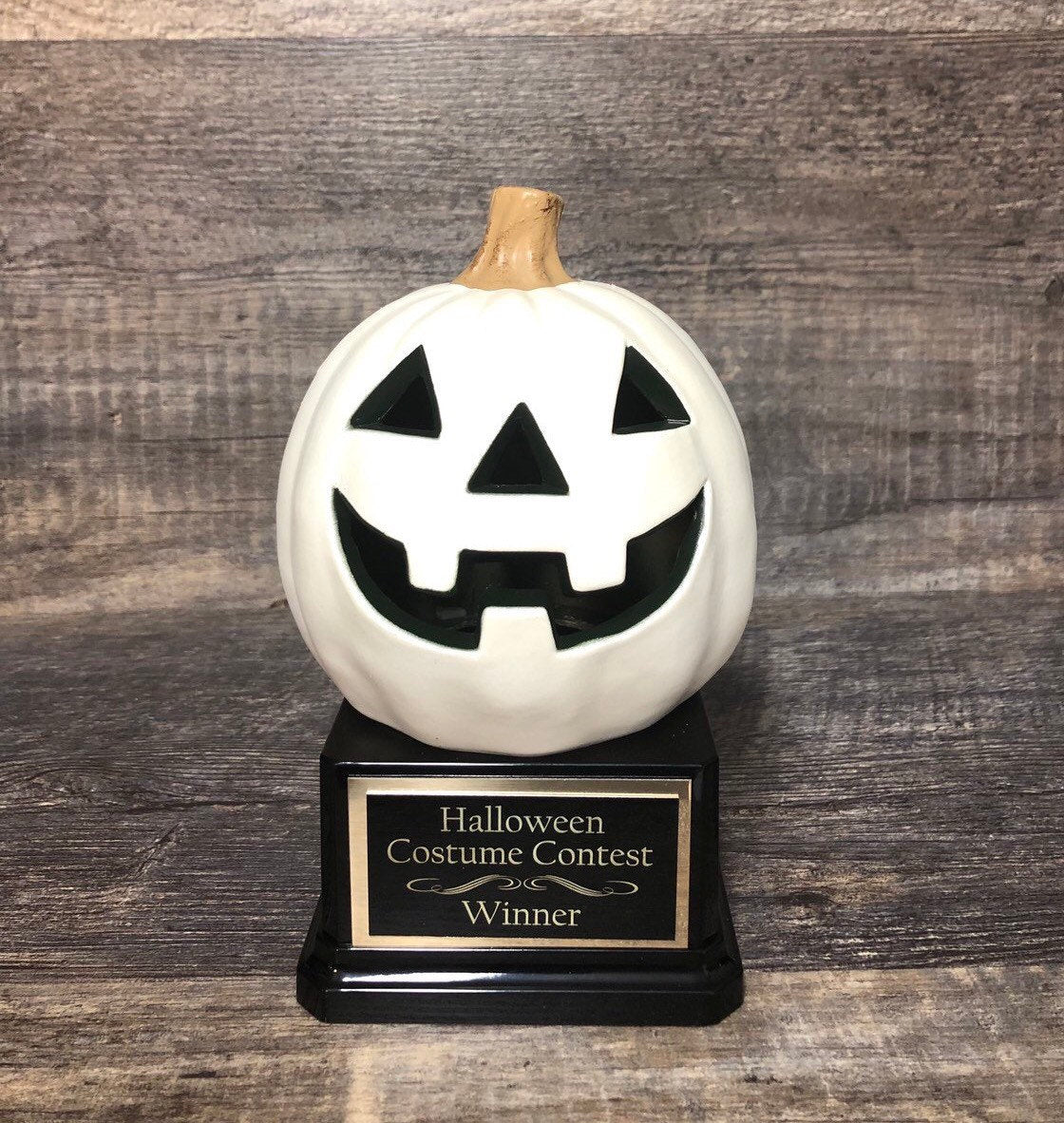 Halloween Trophy Halloween White Pumpkin Carving Contest Trophy Ghourd or Best Costume Contest Jack O Lantern Halloween Decor