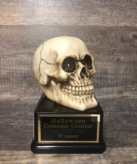 Halloween Trophy Skull Scariest Costume Contest Best Costume Dia De Los Muertos Pumpkin Carving Dead Pool Trophy Skeleton Halloween Decor
