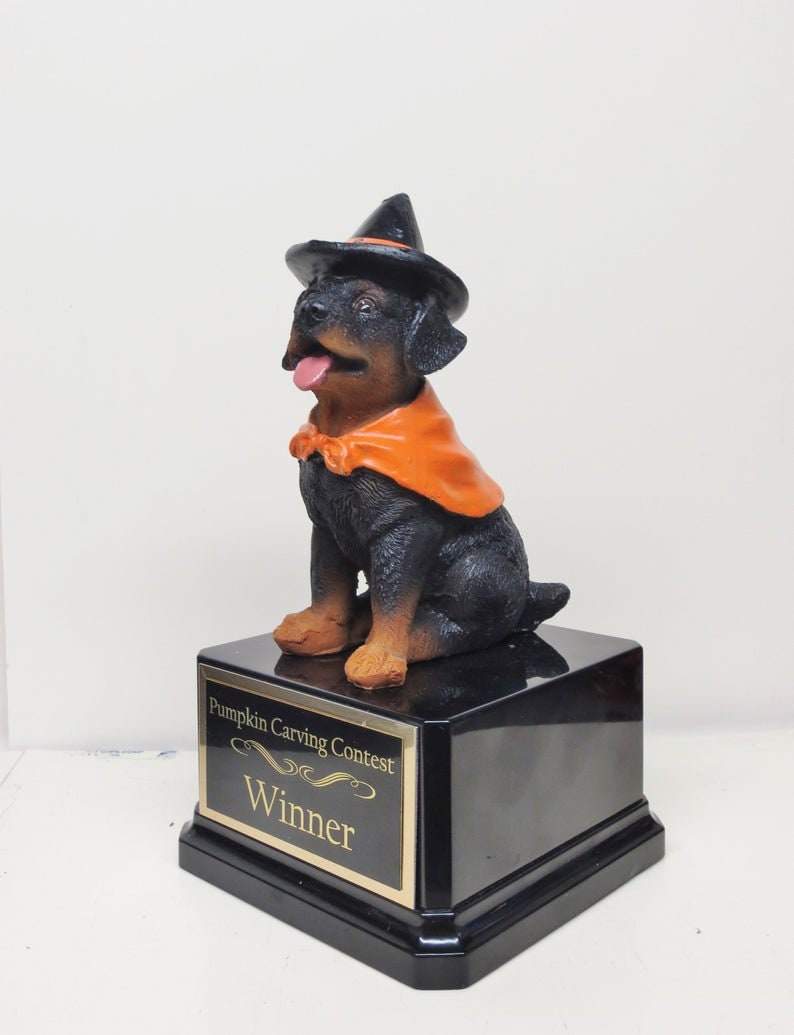 Halloween Trophy Witch Dog Best Howl-O-Ween Costume Contest Pumpkin Carving Contest Scariest Costume Halloween Decor Trunk or Treat