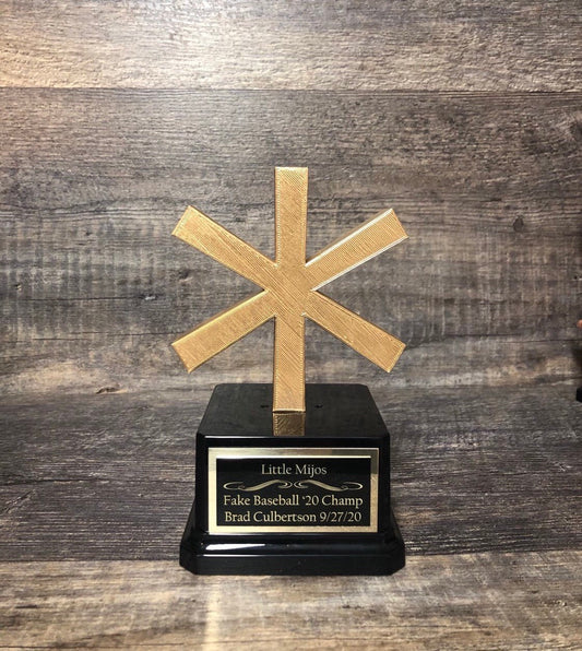 Funny Asterisk Trophy For A Crazy Year Unique Fantasy Sports Trophy Award Bracket Champion Championship Team Award Personalized