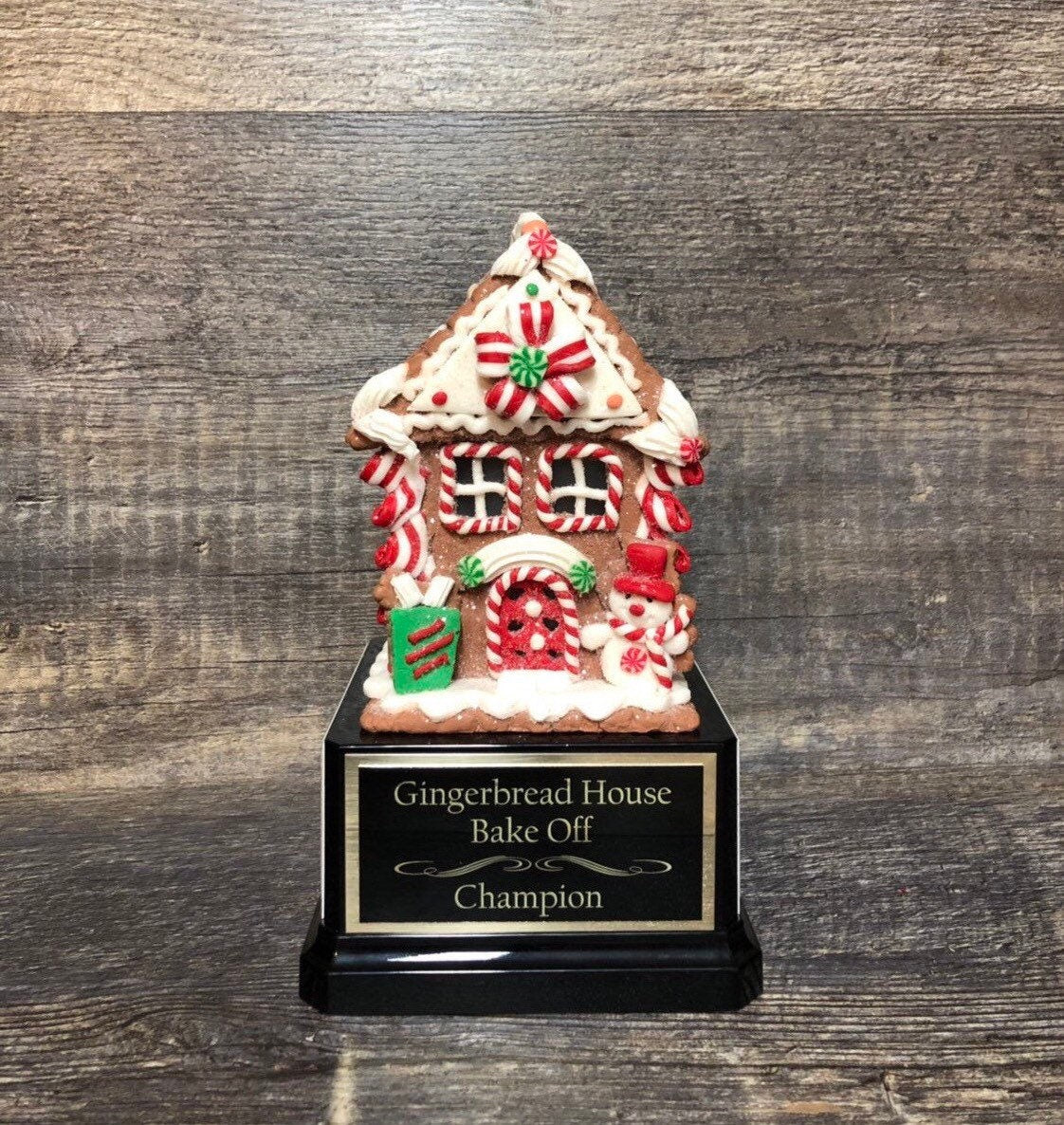 Gingerbread House Cookie Decorating Champion Bake Off Trophy 8" Med Size Ugly Sweater Trophy Christmas Holiday Party Santa Christmas Decor