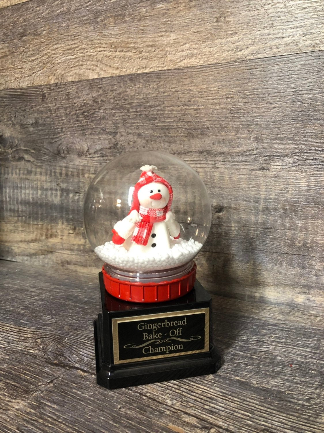 Ugly Sweater Trophy Snowman Snow Globe Trophy Best Snowman Gingerbread Bake Off Winner Holiday Christmas Party Trophy Decor Cookie Bake Off