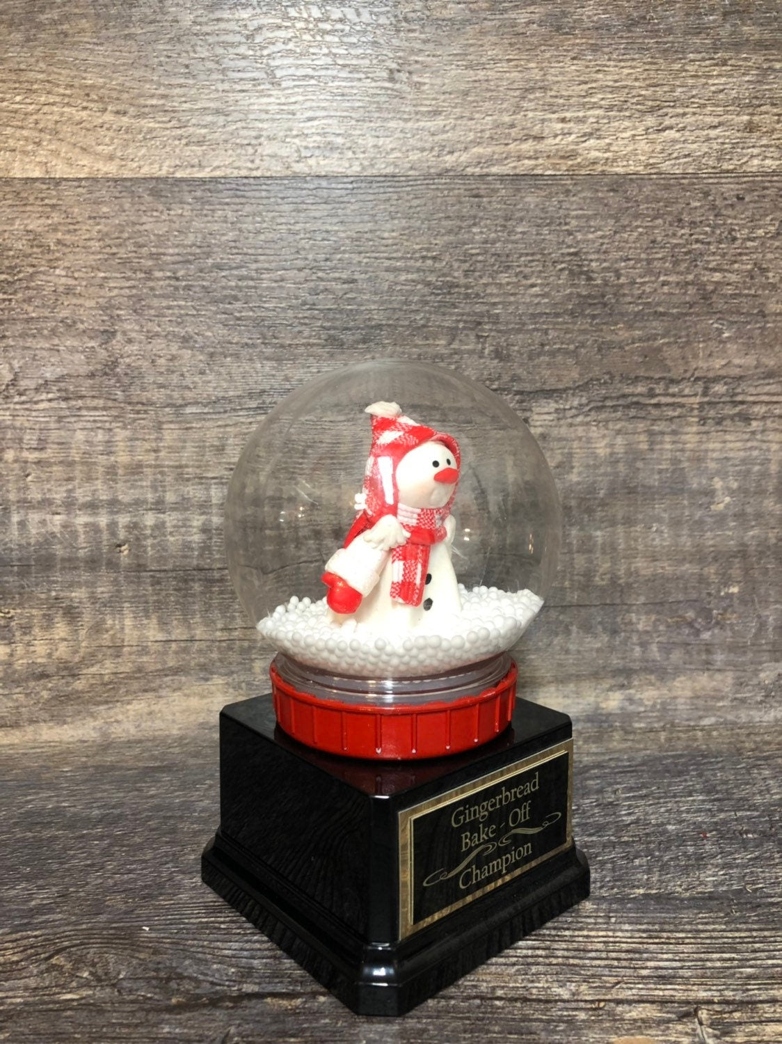 Ugly Sweater Trophy Snowman Snow Globe Trophy Best Snowman Gingerbread Bake Off Winner Holiday Christmas Party Trophy Decor Cookie Bake Off