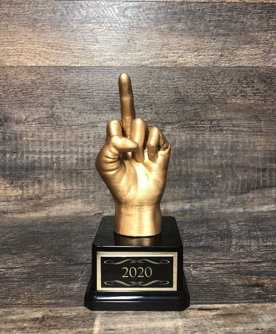 Fantasy Football Trophy FFL Funny LOSER Trophy Middle Finger Gag Gift Adult Humor Flipping You The Bird F*ck You One Finger Two Words