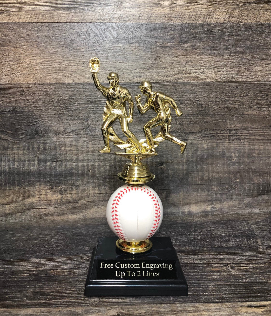 Baseball Trophy League Trophy T Ball Trophy with Spinning Baseball Sports Award Includes Free Engraving