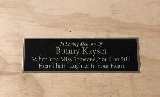 BRASS Bench Plate Custom Engraved Memorial In Loving Memory Of Plaque Name Plate for Cremation Urn or Engraved Plate Name Plaque