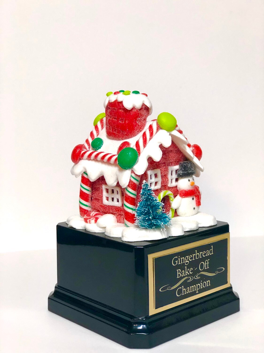 Gingerbread House Cookie Bake Off Trophy Ugly Sweater Trophy Snowman Bottle Brush Tree Christmas Cookie Gingerbread Man Christmas Decor