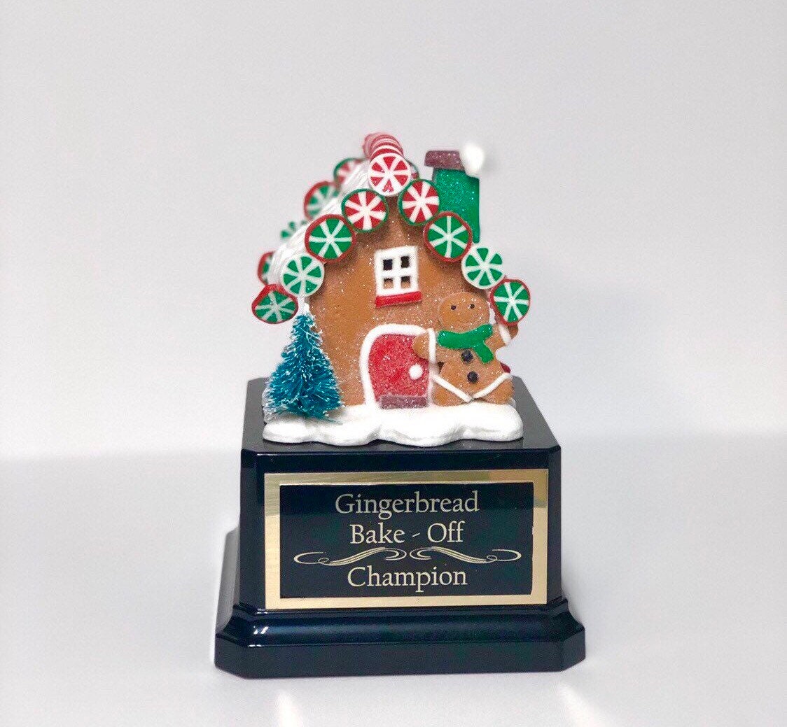 Gingerbread House Cookie Bake Off Trophy Ugly Sweater Trophy Santa Claus Bottle Brush Tree Christmas Cookie Gingerbread Man Christmas Decor