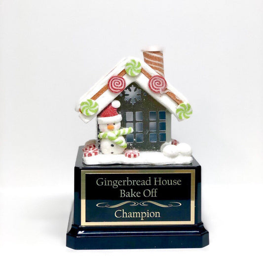 Gingerbread House Cookie Bake Off Trophy Mid Size Galvanized Metal House Ugly Sweater Trophy Christmas Cookie Gingerbread Christmas Decor