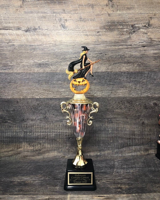 Halloween Trophy Costume Contest Winner Pumpkin Carving Contest Halloween Decor Witch & Pumpkin Trophy Halloween Trophies Costume Winner