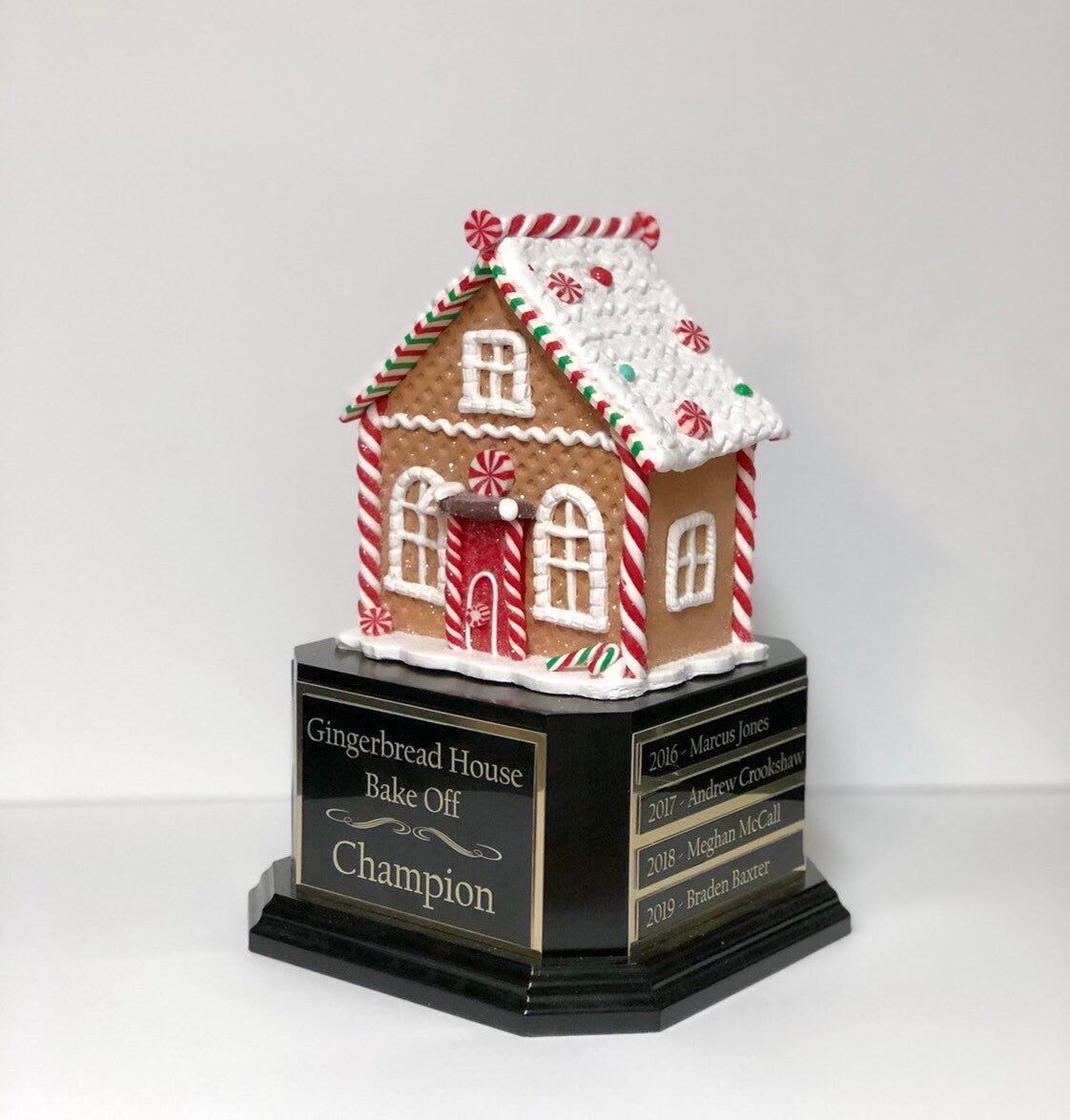 Gingerbread House Trophy Perpetual Christmas Cookie Decorating Bake Off Ugly Sweater Trophy Contest Winner Christmas Holiday Party Decor