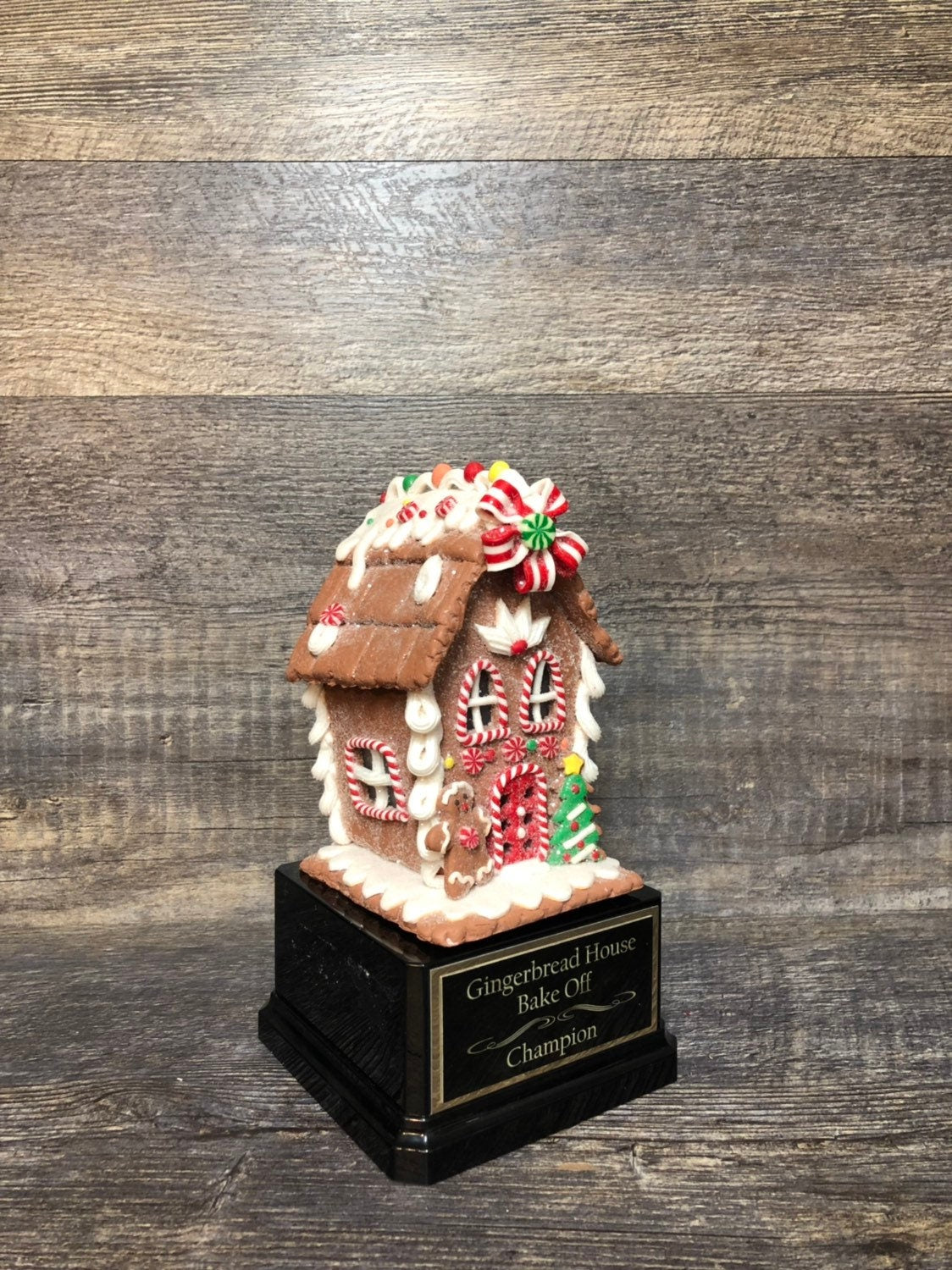 Gingerbread House Cookie Bake Off Trophy 8" Med Size Ugly Sweater Trophy Contest Award Christmas Holiday Party Cookie Santa Christmas Decor