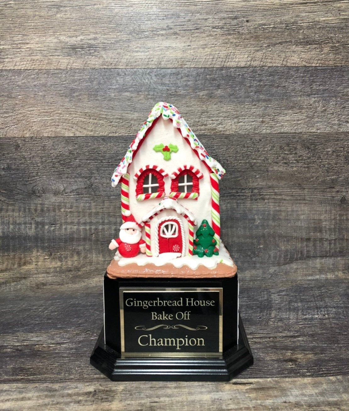 XL Gingerbread House Trophy Perpetual Cookie Bake Off Ugly Sweater Trophy Contest Winner Christmas Holiday Party Cookie Christmas Decor