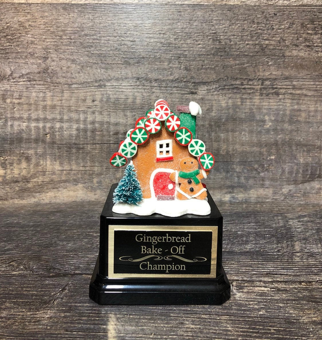 Gingerbread House Cookie Bake Off Trophy Ugly Sweater Trophy Santa Claus Bottle Brush Tree Christmas Cookie Gingerbread Man Christmas Decor