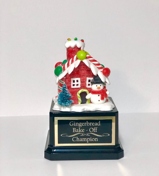 Gingerbread House Cookie Bake Off Trophy Ugly Sweater Trophy Snowman Bottle Brush Tree Christmas Cookie Gingerbread Man Christmas Decor