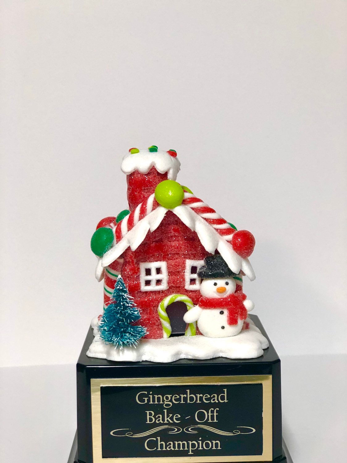 Gingerbread House Cookie Bake Off Trophy Ugly Sweater Trophy Snowman Bottle Brush Tree Christmas Cookie Gingerbread Man Christmas Decor