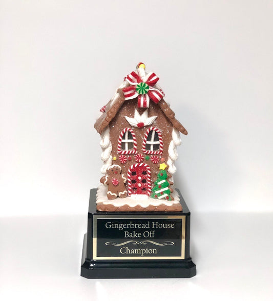 Gingerbread House Cookie Bake Off Trophy 8" Med Size Ugly Sweater Trophy Contest Award Christmas Holiday Party Cookie Santa Christmas Decor