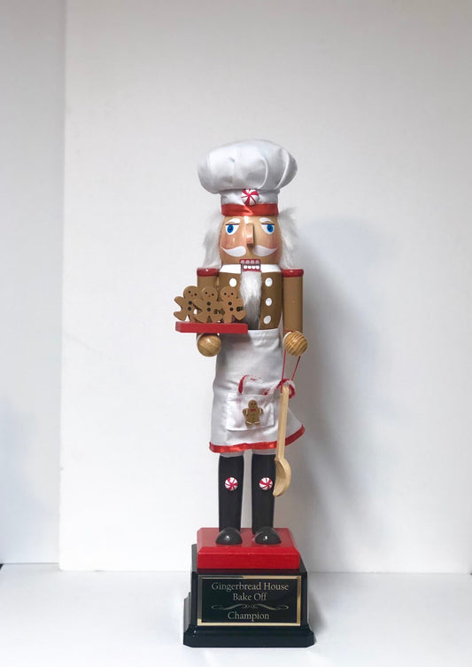 17" Gingerbread House Cookie Bake Off Christmas Nutcracker Trophy Ugly Sweater Contest Large GINGERBREAD MAN Nutcracker Holiday Decor