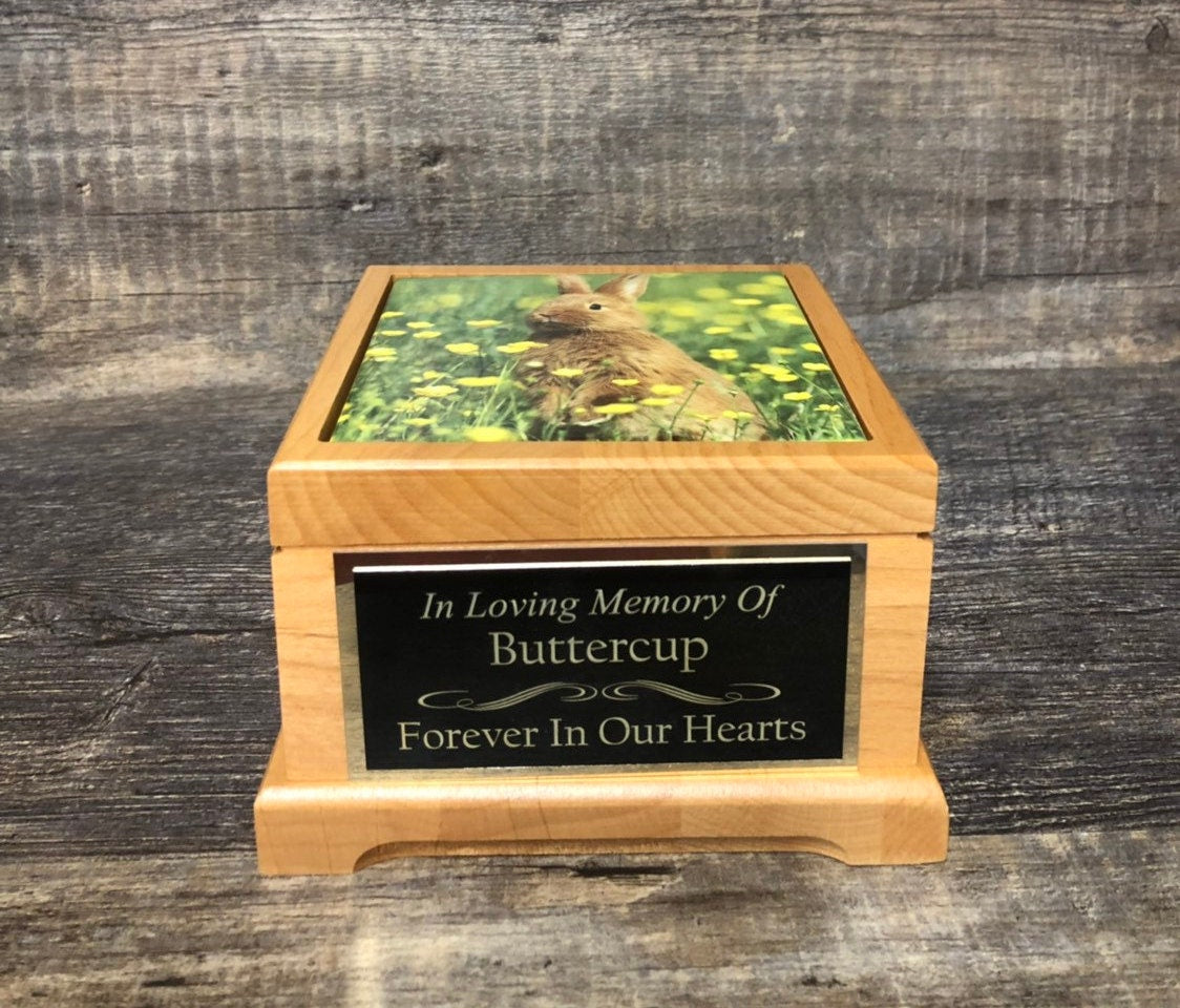 Duck Urn Small Animal Pet Urn Bird Chicken Hen Rooster Urn Pet Memorial Keepsake Box Cremation Urn Custom Photo Tile & Engraved Tag To 25lbs