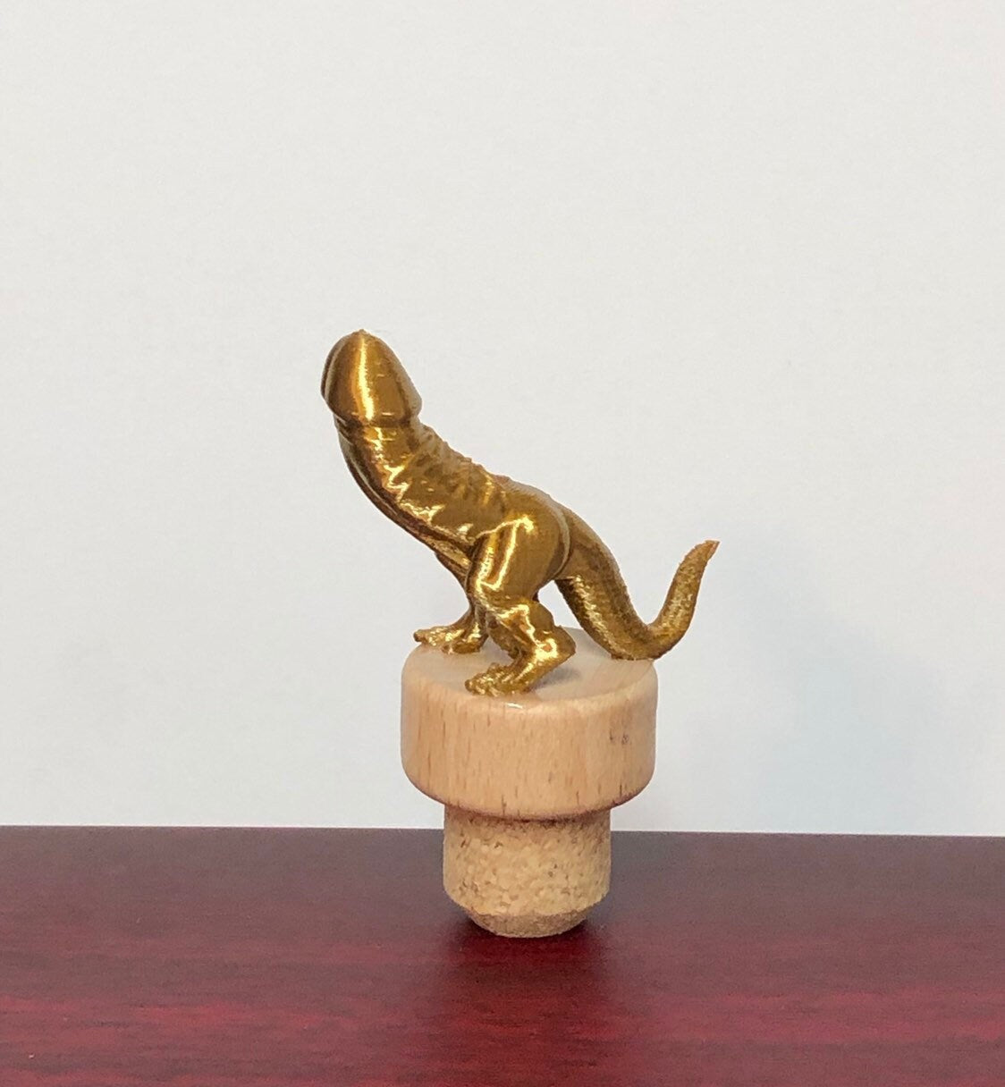 Golden Brown DICKASAURUS Wine Stopper Mature Funny Novelty Bottle Cork Wine Stopper Gag Gift Christmas Stocking Wine Lover Birthday Gift