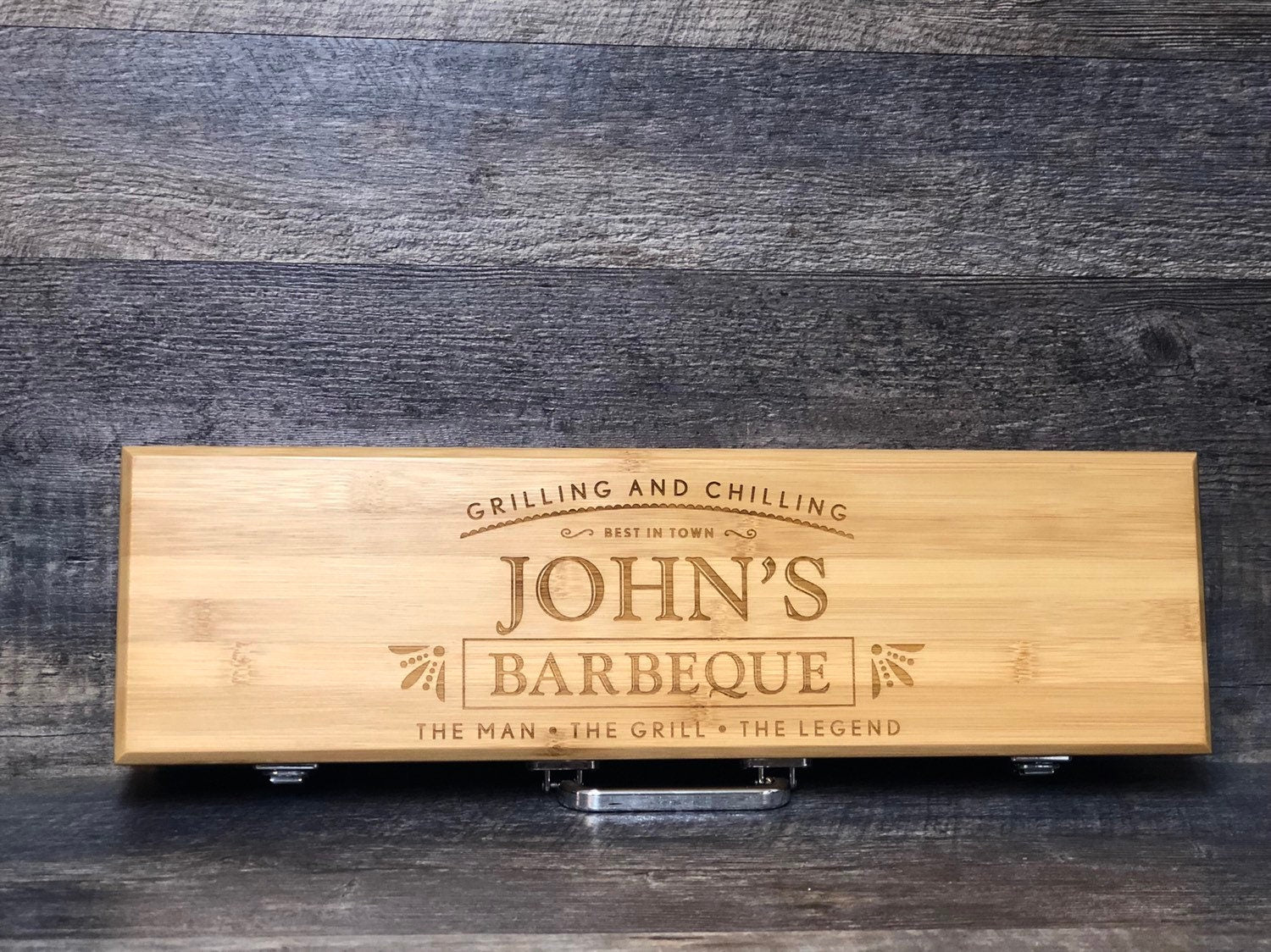 Personalized BBQ Set Grilling Tool Set Father's Day Gift For Him Dad Gift Birthday Gift Grill Master Gift Set Grilling Set Engraved