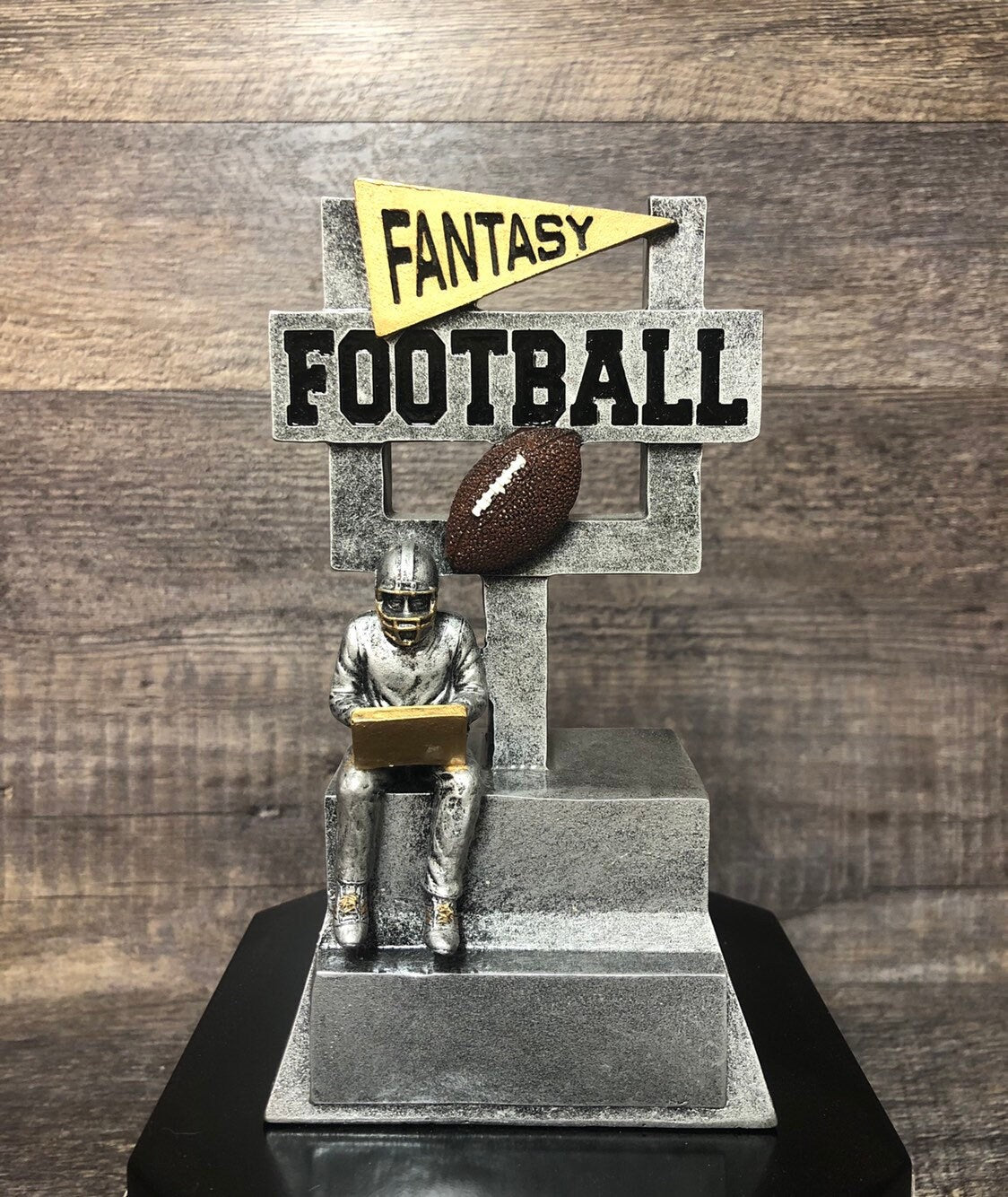 Fantasy Football Trophy FFL Trophy Armchair Quarterback Goalpost Custom Personalized Perpetual 6 or 12 Year Championship Award Winner