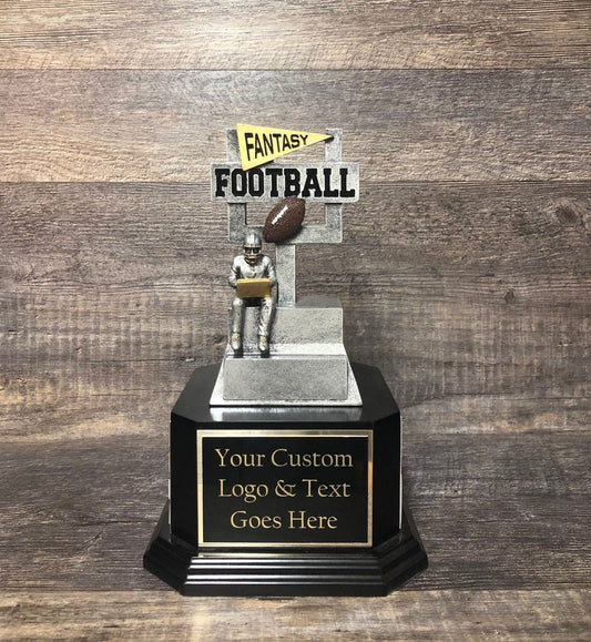 Fantasy Football Trophy FFL Trophy Armchair Quarterback Goalpost Custom Personalized Perpetual 6 or 12 Year Championship Award Winner