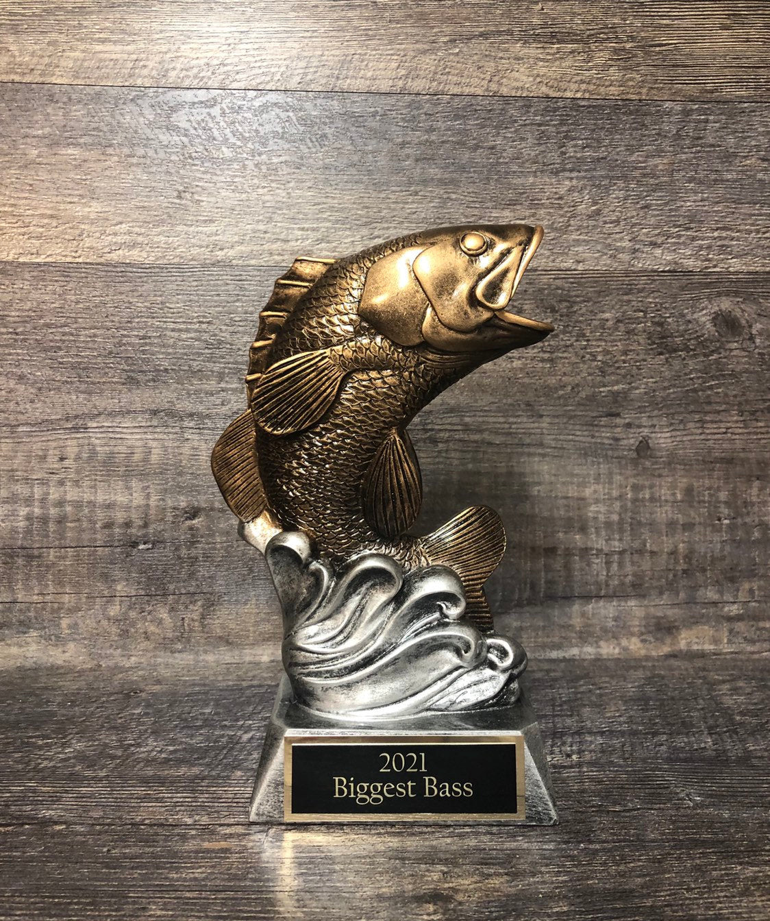 Bass Trophy Fishing Trophy Fishing Derby Tournament Trophy Award Biggest Bass Fish Personalized Trophy Biggest Fish Competition Winner