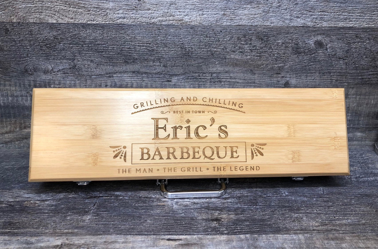 Personalized BBQ Set Grilling Tool Set Father's Day Gift For Him Dad Gift Birthday Gift Grill Master Gift Set Grilling Set Engraved