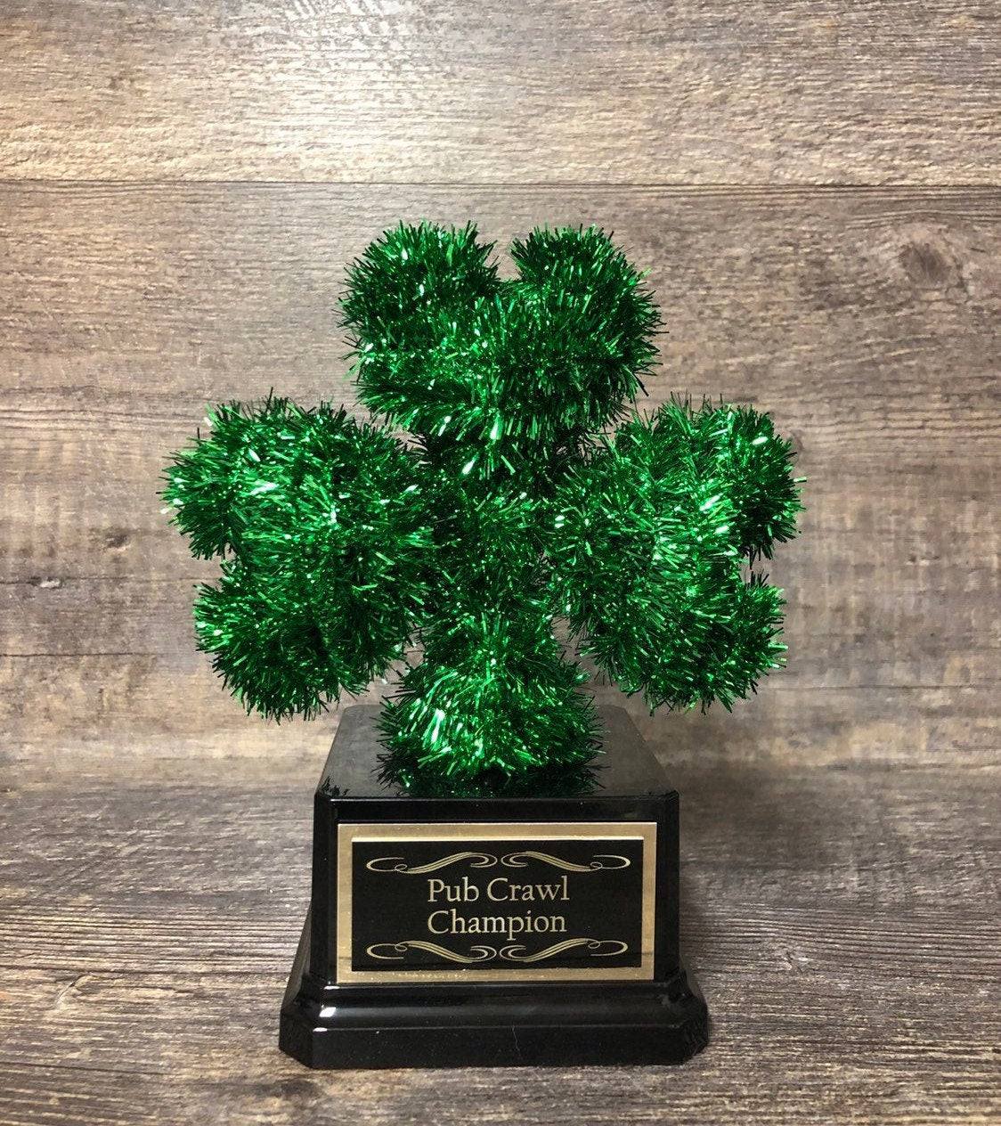 St Patrick's Day Shamrock Trophy Shenanigans Pub Crawl Champion Award Winner Leprechaun Best Irish Jig Dance Shamrock Centerpiece Decor