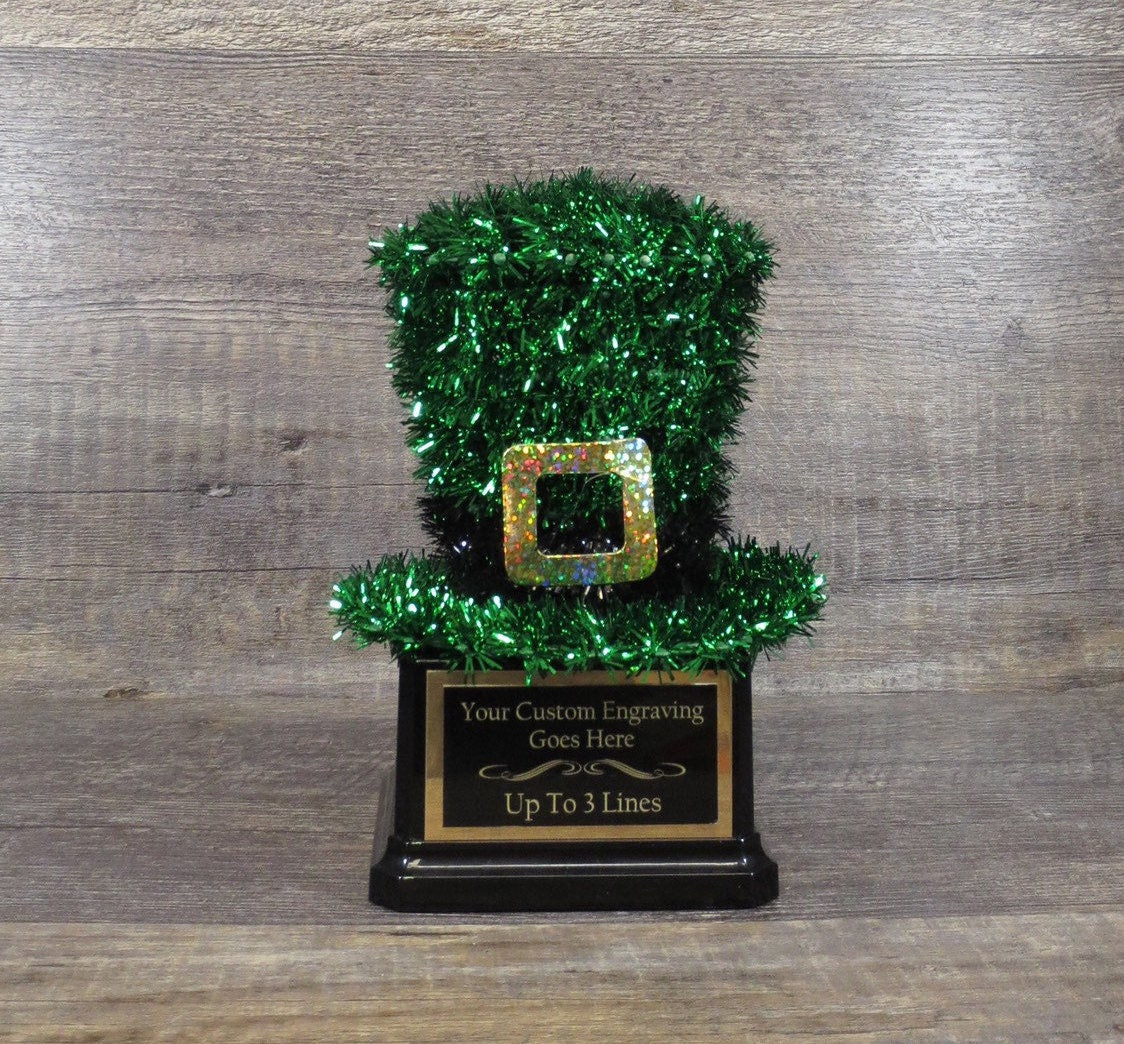 St Patrick's Day Shenanigans Pub Crawl Champion Award Winner Leprechaun Green Hat Best Irish Jig Dance Shamrock Trophy Centerpiece Decor