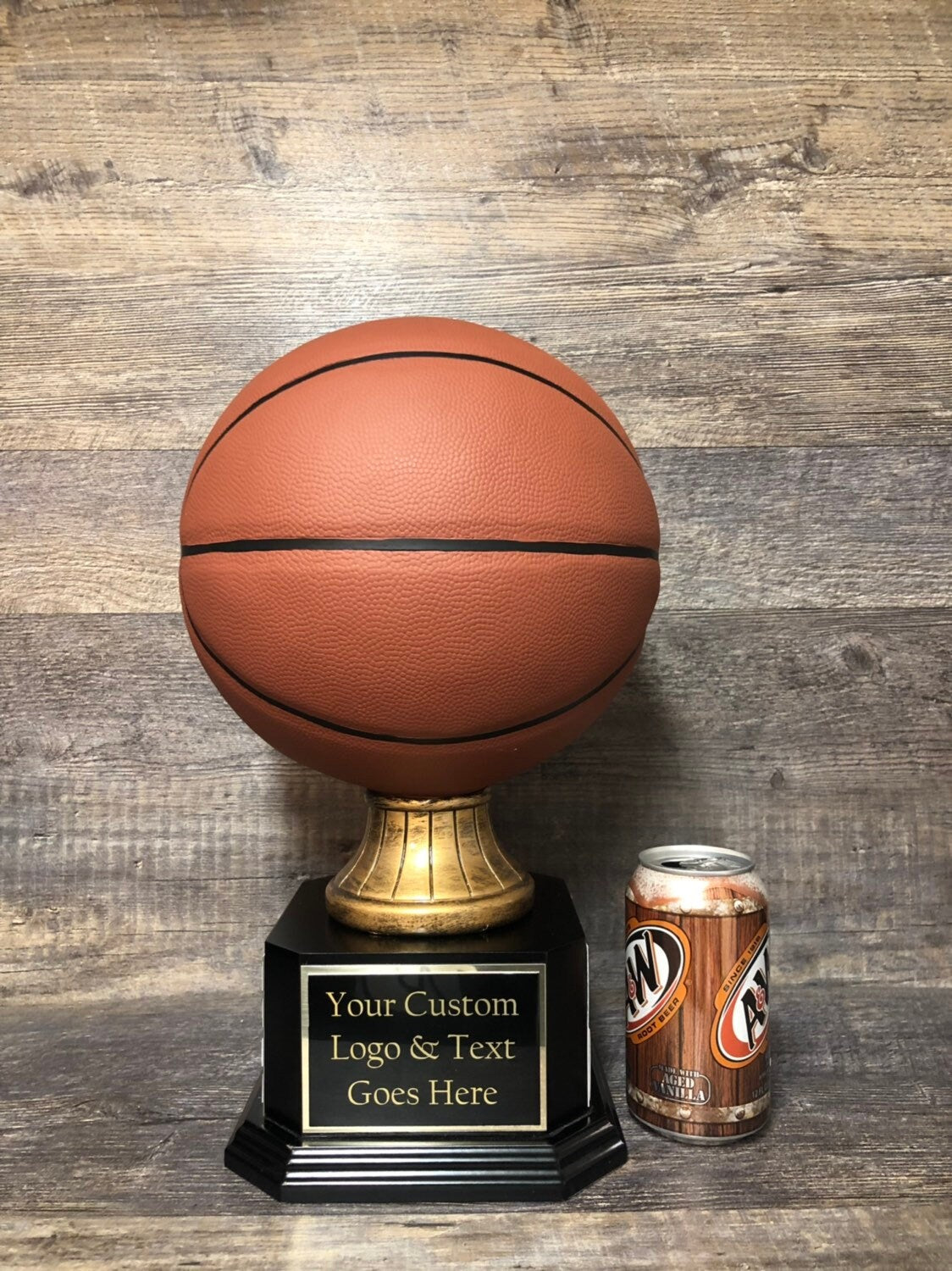 Basketball Trophy FULL SIZE Realistic Fantasy Basketball League Trophy 15" Tall 6 or 12 Year Perpetual Championship League Award Winner