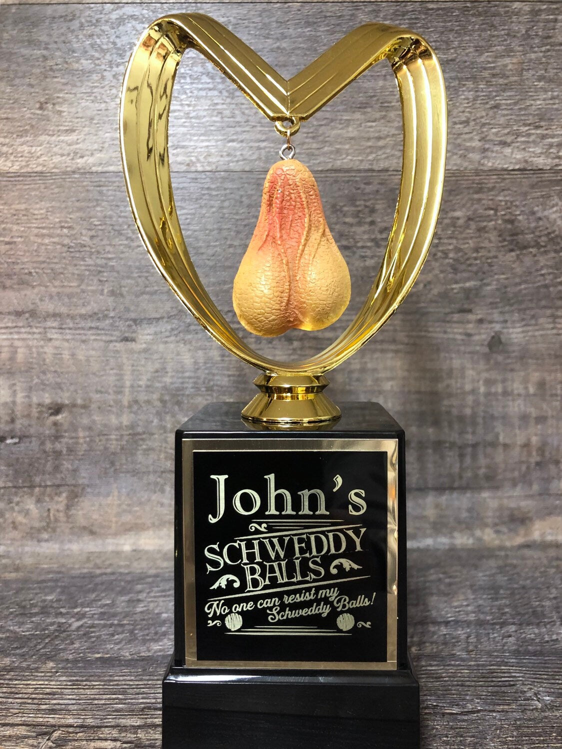 Custom Testicle Balls Trophy Funny Birthday Gift Bachelor Bachelorette Gag Gift Adult Humor Penis Testicle