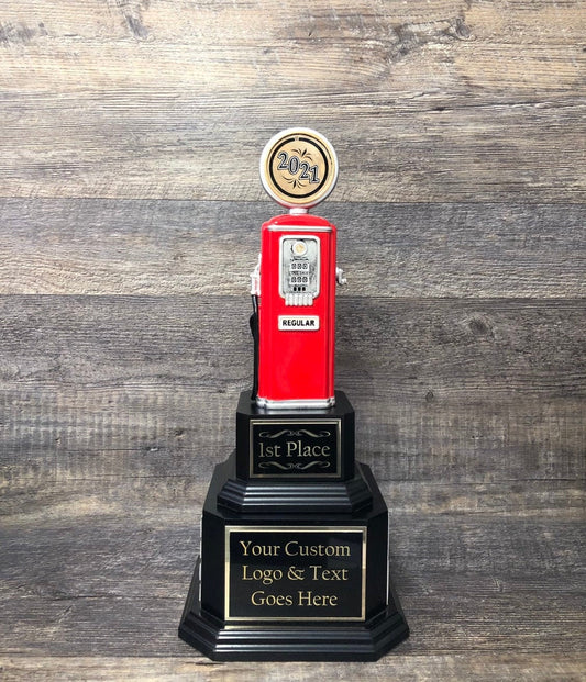 Car Show Perpetual Trophy Racing Trophy Gas Pump Hot Rod Trophy Award Winner Best In Show Antique Car Show Award Trophy Red Vintage Gas Pump