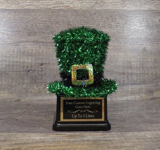 Best Irish Jig St Patrick's Day Shamrock Trophy Shenanigans Pub Crawl Champion Award Winner Leprechaun Green Hat Shamrock Centerpiece Decor