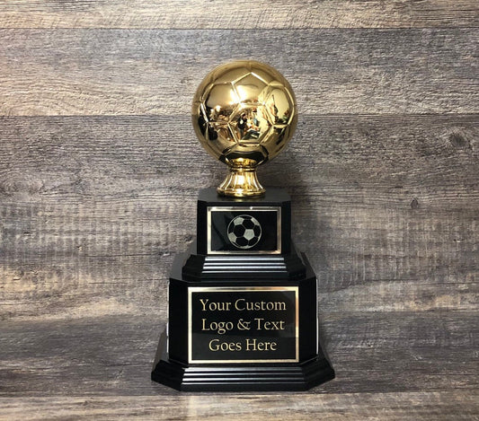 Soccer Trophy Fantasy Soccer Football League Trophy Shiny Gold Soccer Ball 6 or 12 Year Perpetual Championship League Award