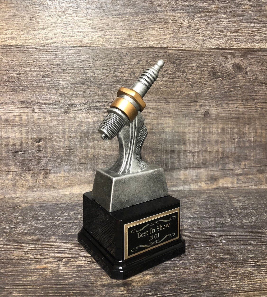 Car Show Trophy Racing Trophy 8" Spark Plug Hot Rod Trophy Silver Spark Plug Award Winner Best In Show Antique Car Show Participant